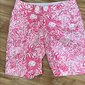 Lilly Pulitzer chipper Women’s Pink Leopard-Print Stretch Shorts size 0